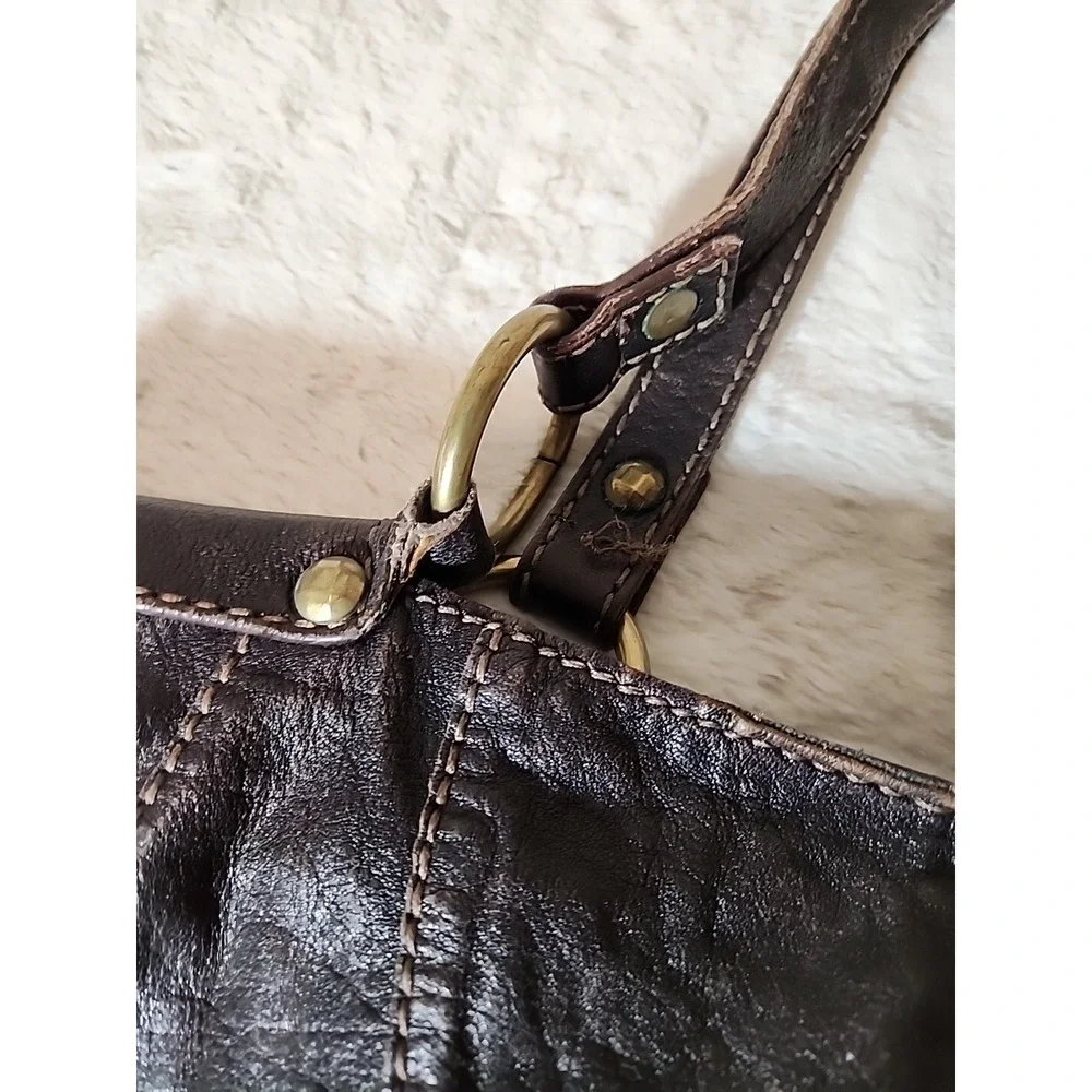 Fossil Vintage Patchwork Leather Hobo Shoulder Bag Slouchy‎ Tote 90s Y2K